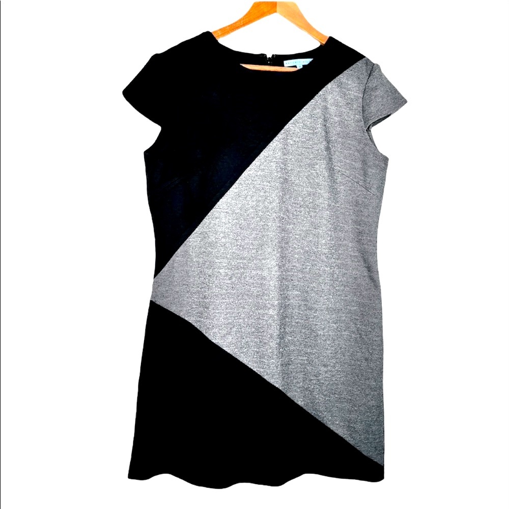 ANTONIO MELANI Black and Gray Colorblock Dress